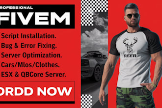 create custom fivem game server, fivem clothing, fivem map, dayz server for you