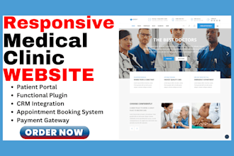 build medical healthcare website hospital patients portal website clinic website