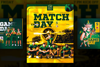 design american football gameday and player graphics
