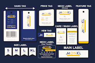 design clothing tags, shirt tag, hang tag, neck tag or label