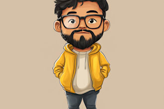 draw yellow cartoon caricature family portrait illustration