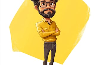 draw yellow cartoon caricature family portrait illustration