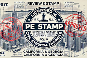 review stamp as licensed civil and structural engineer in california and georgia