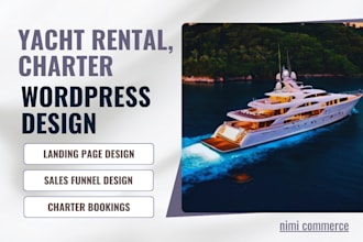 luxury yacht rental landing page design private yacht charter website design