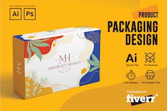 create product packaging design, box design, mailer box design and 3d