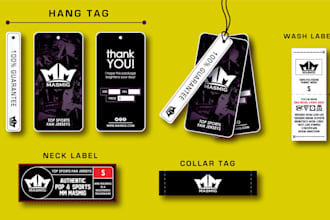 design luxury hang tag, clothing label, neck tag and label