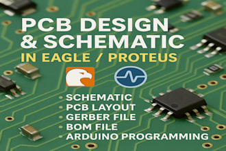 do pcb circuit design schematic in eagle or proteus