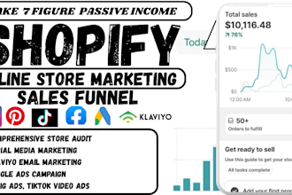 boost shopify sales, with complete shopify promotion, tiktok shop, fb, ig ads