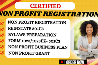 register your nonprofit, 501c3 tax exempt status, bylaws, reinstate non profit