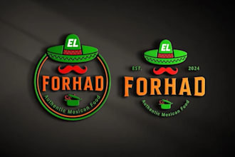 draw modern mexican restaurant logo design for you