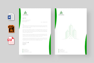design unique and creative letterhead in editable ms word format within 2 hours
