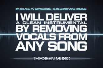 use audio editing to remove vocal to create instrumental