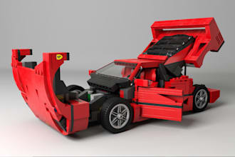 high quality 3d car model, car interior, realistic vehicle design,lego car,gta v