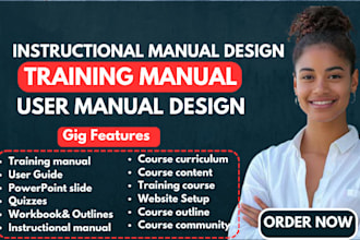 create online course content, training manual, user manual and workbook design