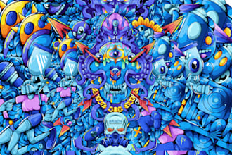 create very detailed and colorful doodle art