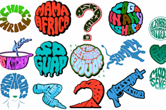 do word art in the form of animals, fruit, objects and other symbols