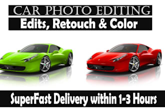 cut out images, drop shadow, car photo editing with perfect color change