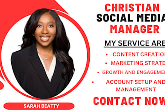 be your christian social media manager, marketing manager and content creator