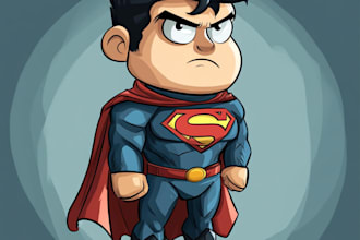 illustrate a comic superhero or character for you