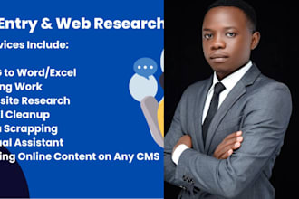 do data entry and website research services of all types
