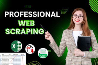 scrape websites and deliver clean data in excel, CSV, or json