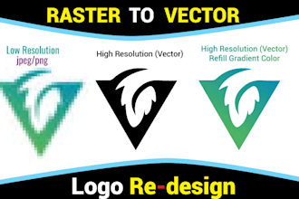 manually raster image to vectorize HD logo