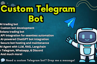 create a custom ai chatbot telegram bot or solana bot