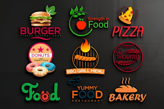 design restaurant, bar, coffee shop, bbq, bakery, cafe and any food logo in 24hr