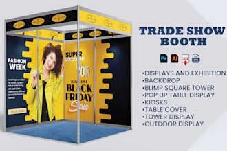 design trade show booth, backdrop and exhibition stand