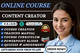 create online course content course creation training manual ppt slides