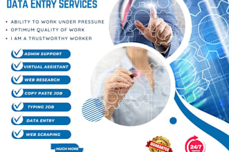do data entry, copypaste, typing, and data entry