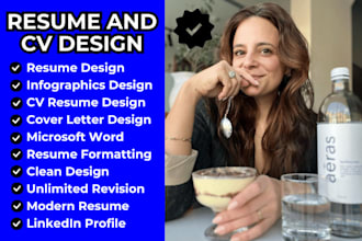 do professional resume design, CV design in editable or PDF format, infographics