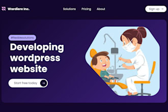 create a  professional dentist wordpress website
