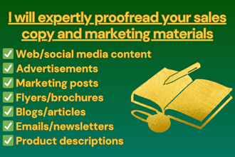 expertly proofread your sales copy and marketing materials