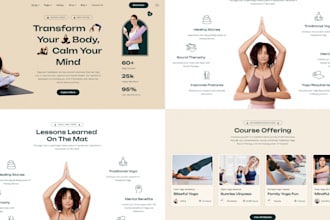 design yoga, meditation, workout website for wordpress or wix