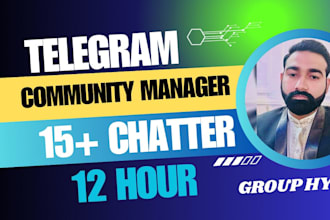 be telegram community manager or admin with 20 chatters