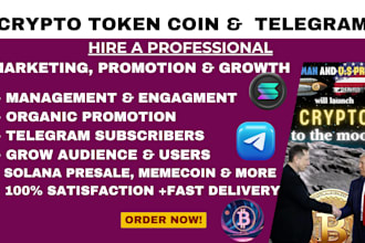 do twitter marketing, solana memecoin, crypto website token pumping bot to 500k