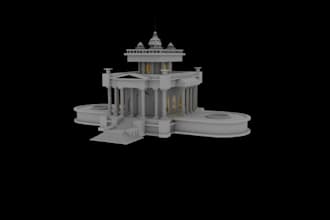 do 3d monument design 3d mansion design ancient city design architectural design