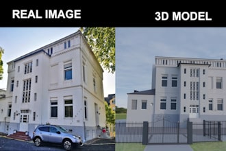 make low poly 3d building model textured and game ready