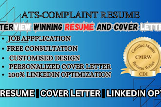 write a professional resume, linkedin profile optimization and cover letter