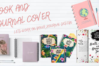 do journal design, cover and pages notebooks, and planner
