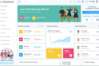 develop custom school management system, school website, erp system saas app lms