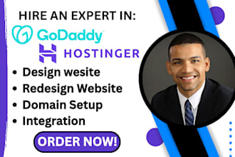 design or redesign responsive godaddy website hostinger godaddy domain setup