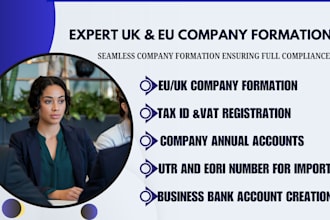 formulate eu company, setup UK ltd, eu vat, business bank, utr and eori number