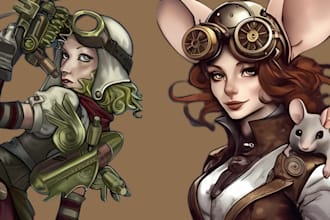 draw steampunk art retrofuturist cyberpunk horror punk skate punk medieval