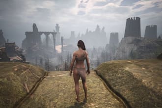 buildup open world survival multiplayer, single player game, conan exiles game