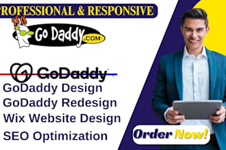 design or redesign godaddy website, godaddy airo website, wix website and SEO