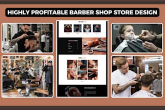 design stunning barber shop shopify store salon website barber website