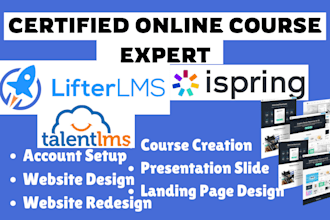 design elearning website using learndash,tutor lms, lifterlms, learnpress