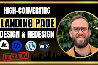 build landing page using wordpress elementor, unbounce, kajabi, wix landing page